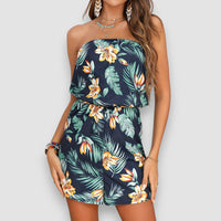 Nova | Tropical Print Jumpsuit – Blau