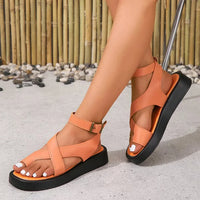 Sabrina | Verstellbar Plateau Sandalen – Orange