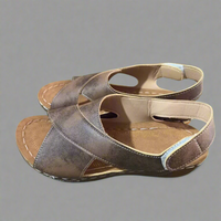 Solveig | Ultraflache, Bequeme Orthopädische Sandalen – Dunkelbraun