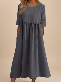 Linnea | Leichtes Baumwollkleid – Grau