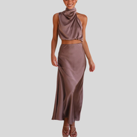 Marlene | Modernes Maxi-Kleid – Mokka