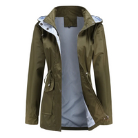 Trenchcoat Damen | Übergangsjacke Mit Abnehmbarer Kapuze – Grün