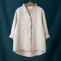 Joyce™ | Schlichte Bluse mit V-Ausschnitt – Grau
