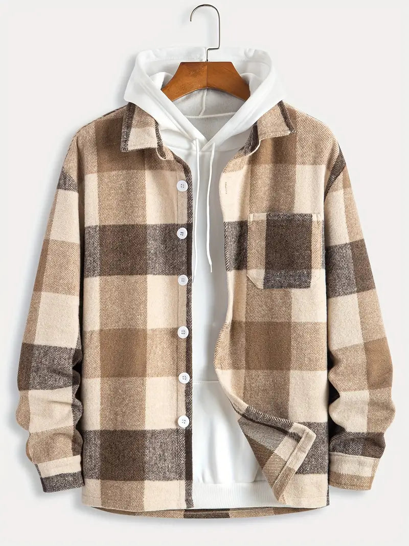 Keyaura | Vielseitige Herren Fleecejacke mit Karomuster, stilvoll