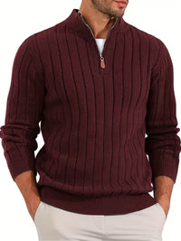 Yedidya - Lässiger Langarm Strick Pullover – Bordeaux