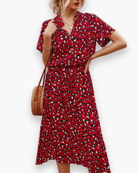 Damen Trendiges Fließendes Kleid | Sommerkleider – Rot
