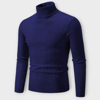 Enzo - Warmer Strickpullover mit Rollkragen – Marine