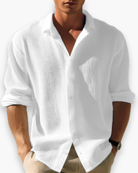 Herren Elegantes Langarm Hemd | Vielseitig – Weiß