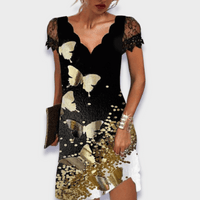 Martine | Premium Elegantes und Bequemes Kleid – Schmetterlinge