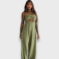 Salome – Jumpsuit mit Cut-out und Rückendetail – Grün