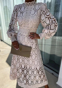 Lilian - Figurbetontes Maxikleid – Aprikose