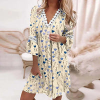 Cassandra | Luftige Blüten Sommerkleid – Weiß geblümt