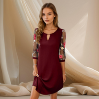 Zeitlose elegante Damenrobe | Maxi – Rotwein