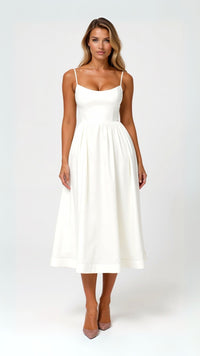 Tamara Fließendes Midikleid – Weiß