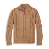 Mathias | Stylischer Pullover mit Halbreißverschluss – Khaki
