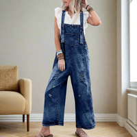 Sophie | Vintage Jumpsuit Damen verstellbar modern – Meeresblau