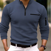 David | Modernes Herren Shirt mit Zip Detail – Dunkelblau
