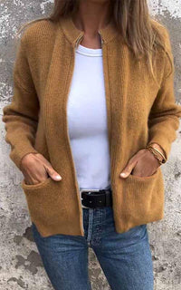 Tanja – Strickjacke für den eleganten Winter – Braun