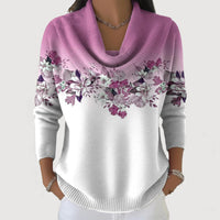 Lena | Damen Pullover mit Blumen stilvoll & zeitlos – Flieder