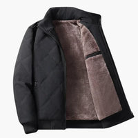 Oliver | Jacke mit Stehkragen und Diamantmuster – Schwarz