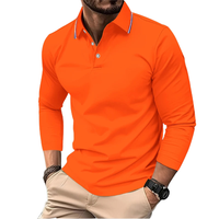 Rafael | Premium Polo Herren stilvoll mit kontrastierendem Kragen – Orange