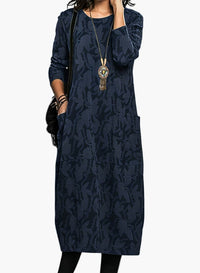 Merle | Winterkleid mit Rundhalsausschnitt – Blau