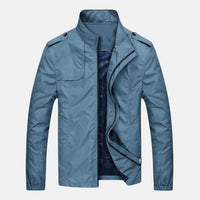 Sommerjacke für Herren - Leichte, wasserdichte Jacke mit Kragen – Blau