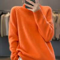 ADELINE - STRICKPULLOVER MIT HOHEM KRAGEN – Orange