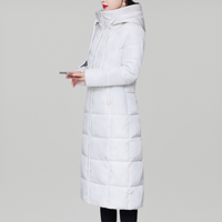 Steppjacke mit Kapuze Puffer Winterjacke – Weiß