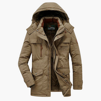 Herren Winterparka mit Kapuze und warmer Fütterung – Braun
