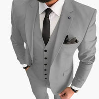Slim Fit Anzug Set - Herrenanzug 3-teilig für Hochzeit Event – Hellgrau