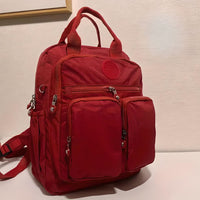 Gepolsterter Damen Rucksack Mit Seitentaschen | Mit Reißverschluss – Rot