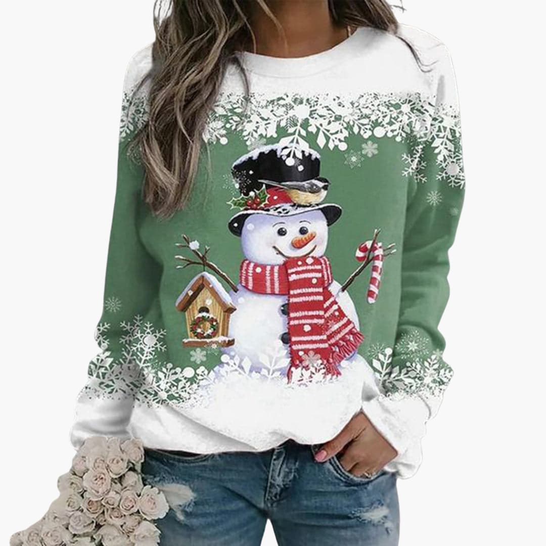 Denise - Schneemann Weihnachts-Pullover