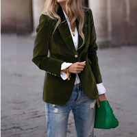 Lyliane - Bequeme Damenjacke mit Knöpfen – Dunkelgrün