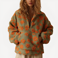 Elizabeth - Stylischer Pullover mit Blumendekoration – Grün