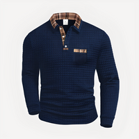 Morris - Stilvolles Langarm-Poloshirt – Blau