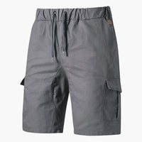 Herren Sommer Cargo Shorts mit Taschen und Kordelzug – Grau