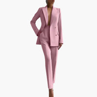 Elegantes Damen Blazer-Ensemble - Taillierter Schnitt mit Hose – Rosa