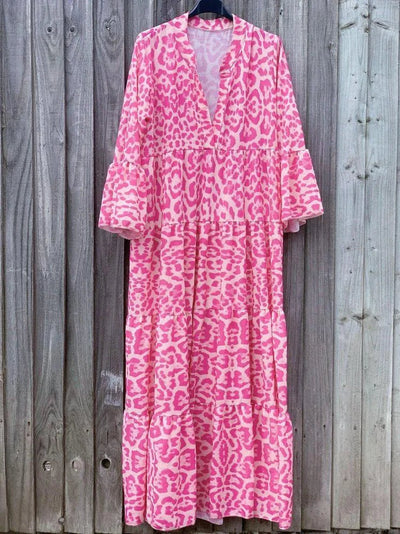 Fleur® | Ibiza Mode stilvolle Frauen Leopard Druck Kleid