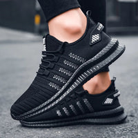 Laufschuhe für Herren - Bequeme Sommersportschuhe für breite Füße – Schwarz Weiß