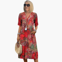 Maja | Blumenkleid – Rot