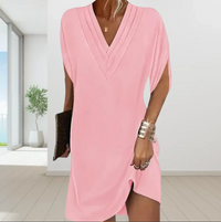 Selia | Elegantes V-Ausschnitt Kleid – Rot