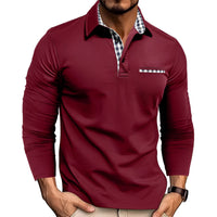 Rupert - Bequemes Herren-Langarm-Poloshirt – Rot