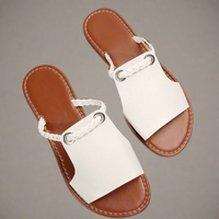 Katelina | Handgefertigte flache Sandalen aus Premium-Material – Weiß