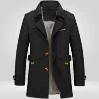 Herren Trenchcoat | Klassische Länge mit strukturierter Schnittführung – Schwarz
