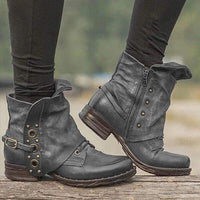 Heidi-Mode | Bequeme Rutschfest Seitenreißverschluss Stiefelette – Grau