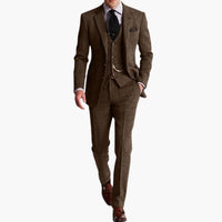Hochzeitsgast-Anzug - eleganter Stil für Herren mit Weste – Kaffee