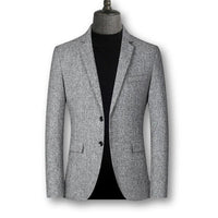 Lukas | Eleganter Herrenblazer im Tartan-Stil – Hellgrau