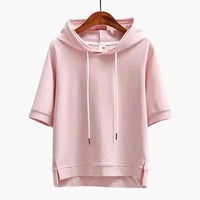 Edith | Kurzarm-Hoodie – Rosa