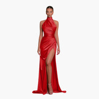 Glamouröses Satin Abendkleid - perfekt für Damen Gala Events – Rot
